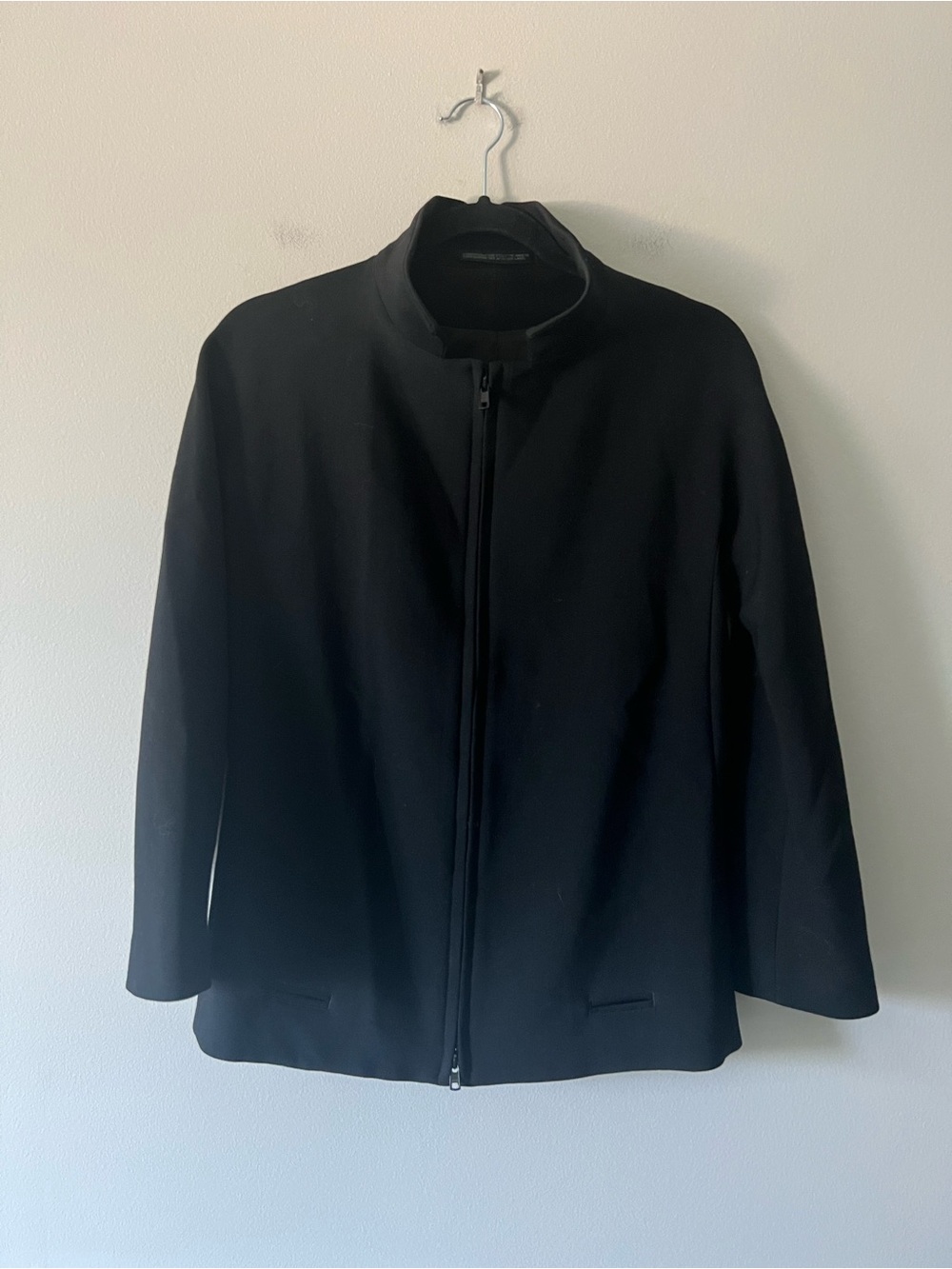 Yohji Yamamoto Black Zip Front Jacket Size S Made in Japan Minimalist Blazer
